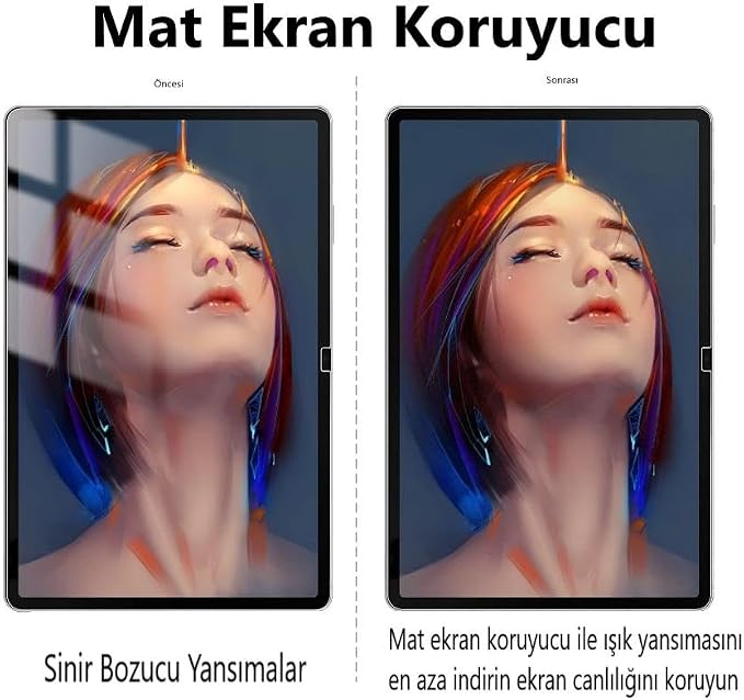 Samsung Galaxy Tab S9 Fe Plus İle Uyumlu Mat Ekran Koruyucu 9H Temperli Kırılmaz Esnek Nano Cam, Parmak İzi Bırakmayan Yansıma Ve Parlama Önleyici Koruma SM-X610 - Görsel 2