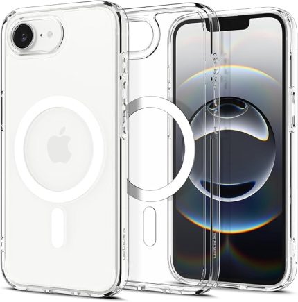 iPhone 17e / 16e ile Uyumlu MagSafe Kılıf Ultra Hybrid Mag Fit Sararmaya Dayanıklı Beyaz Şeffaf Kapak - ACS09139 (Spigen TR Garantili)
