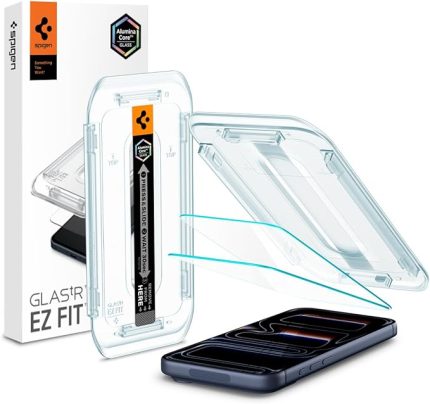 iPhone 17 Pro / 17/16 Pro ile Uyumlu Kolay Kurulum Cam Ekran Koruyucu GLAS.tR EZ Fit HD (2 Adet) Şeffaf - AGL07928 (Spigen TR Garantili)