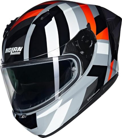 N60-6 Sport Dinamico Kapalı Motosiklet Kaskı 345 Gri Kırmızı Siyah M