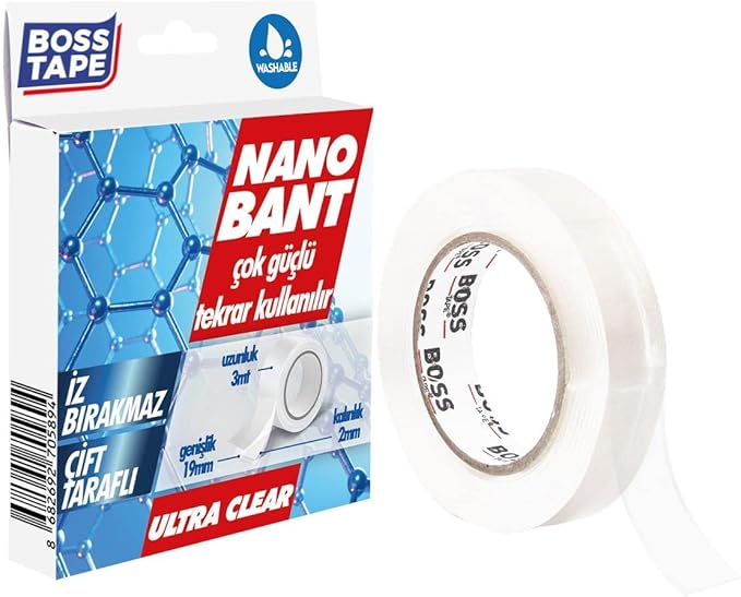 Tape Tarafli Nano Bant, 19 mm x 3 mt Boyut, Seffaf Çift - Görsel 2