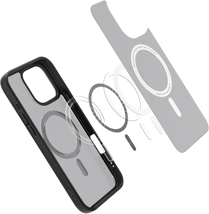 iPhone 16 Pro ile Uyumlu MagSafe Kılıf Ultra Hybrid Mag Fit Frost Sararmaya Dayanıklı Mat Siyah Şeffaf Kapak - ACS08134 (Spigen TR Garantili) - Görsel 2