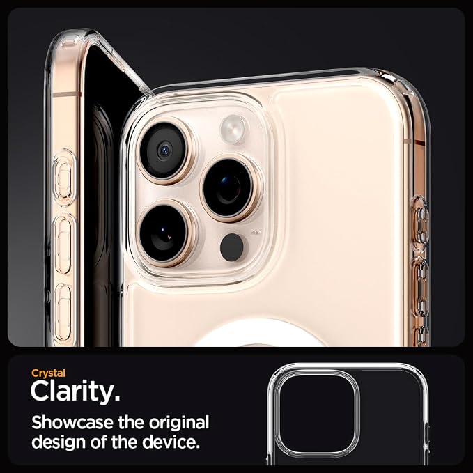 iPhone 16 Pro Max ile Uyumlu MagSafe Kılıf Ultra Hybrid Mag Fit Sararmaya Dayanıklı Beyaz Şeffaf Kapak - ACS07998 (Spigen TR Garantili) - Görsel 5