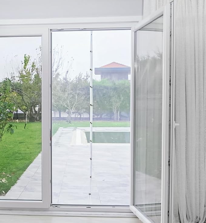 Kapı Sinekliği, Sinek Böcek Tutucu, Beyaz Tül Sineklik, Sivrisinek Ağı, Balkon Kapısı, Sürgülü Kapı, Teras Kapısı İçin Mıknatıslı Perde 105 CM - Görsel 2