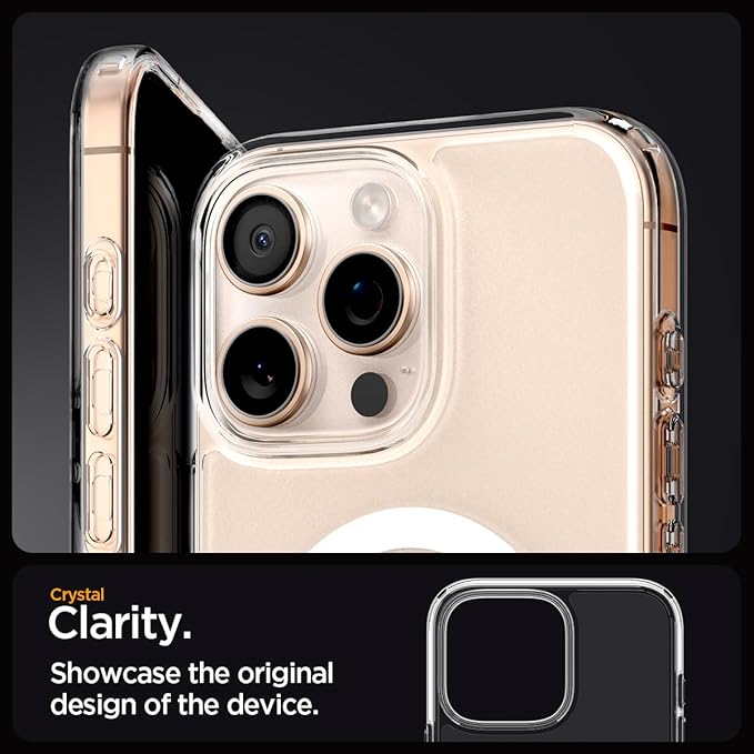 iPhone 16 Pro ile Uyumlu MagSafe Kılıf Ultra Hybrid Mag Fit Frost Sararmaya Dayanıklı Mat Beyaz Şeffaf Kapak - ACS08133 (Spigen TR Garantili) - Görsel 5