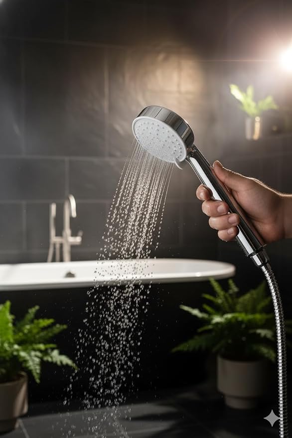 Başlığı – Yüksek Basınçlı Su Tasarruflu Banyo Shower Head, Kireç Önleyici Filtreli 3 Kademeli Ayarlanabilir Sprey, Evrensel Bağlantı - Görsel 2