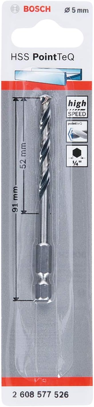 Professional Altıgen Şaftlı - PointTeQ - HSS Metal Matkap Ucu 5, 0 * 91 mm, Gri