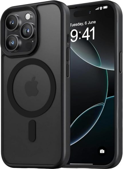 iPhone 12 ve 12 Pro için Magsafe ile Uyumlu Fusion Mat Serisi Kaliteli Orijinal Versiyon Kılıf Metal Tuş Takımı ve Ultra Güçlü Gerçek Mıknatıslar Şık Tasarım Kılıf (Siyah, 12-12 Pro)