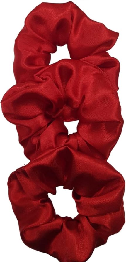 Saç Tokası Scrunchie Toka 3 Adet (kırmızı5)