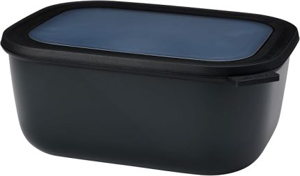 - Multi Bowl Cirqula Rectangular - Kapaklı saklama kabı - Buzdolabı için hava geçirmez saklama kutusu, mikrodalga fırın kabı ve saklama kabı olarak uygundur - 3000 ml - Nordic Black