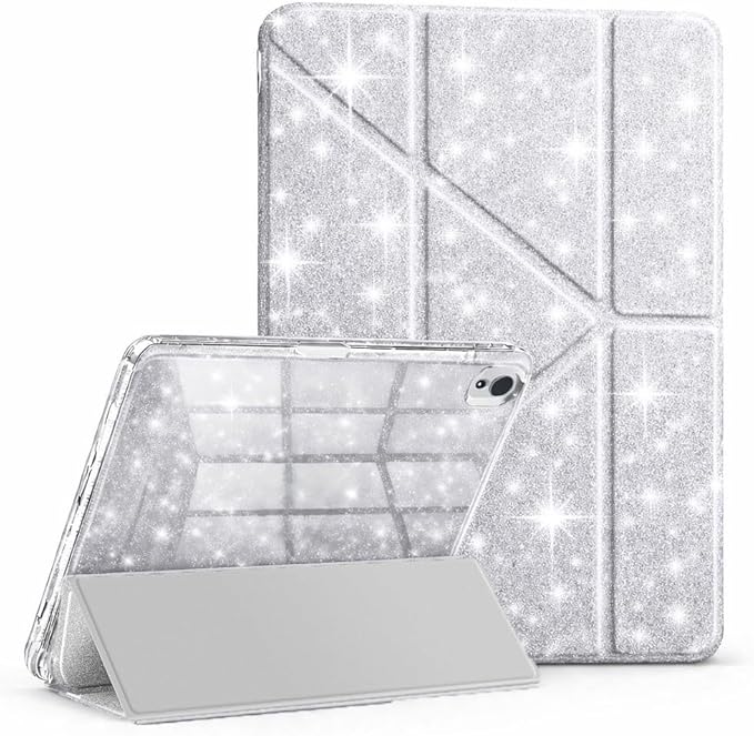 Samsung Galaxy Tab S10 FE+ Plus 13.1inç ile uyumlu Kılıf Grafiti Şeffaf Kalem Bölmeli X620 X626 Gümüş