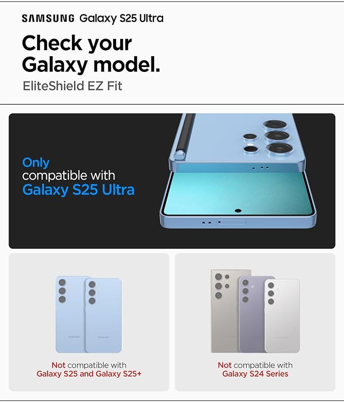 Galaxy S25 Ultra ile Uyumlu Kolay Kurulum Film Ekran Koruyucu Elite Shield EZ Fit HD Şeffaf - AFL09083 (Spigen TR Garantili) - Görsel 2
