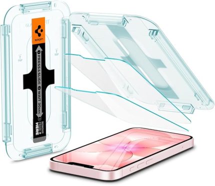 iPhone 17e / 16e / 14 / 13 Pro / 13 ile Uyumlu Kolay Kurulum Cam Ekran Koruyucu GLAS.tR EZ Fit HD (2 Adet) Şeffaf - AGL03385 (Spigen TR Garantili)