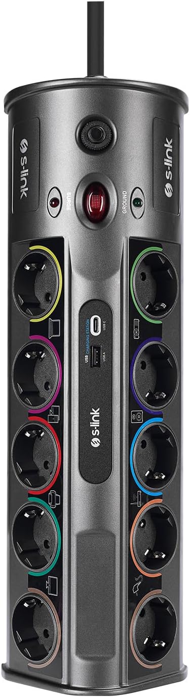 PRZ01 PrizHive 3 Metre 1860 Joule 1.5mm 1 Usb 1 TypeC 2.1A/5V 16A 250V 3680W 10lu Akım Korumalı Priz