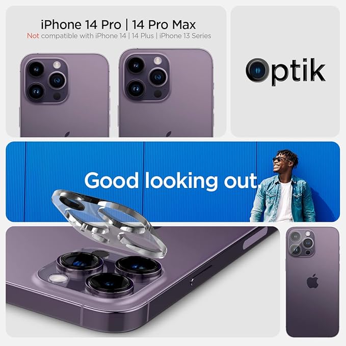 iPhone 16 Pro/Pro Max / 15 Pro/15 Pro ile Uyumlu Kamera Lens Camı Koruyucu GLAS.tR Optik (2 Adet) Şeffaf - AGL05761 (Spigen TR Garantili) - Görsel 2