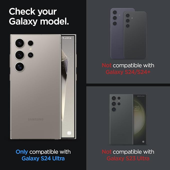 Galaxy S24 Ultra ile Uyumlu Kolay Kurulum Kamera Lens Camı Koruyucu GLAS.tR EZ Fit Optik Pro (2 Adet) Siyah - AGL07425 (Spigen TR Garantili) - Görsel 2
