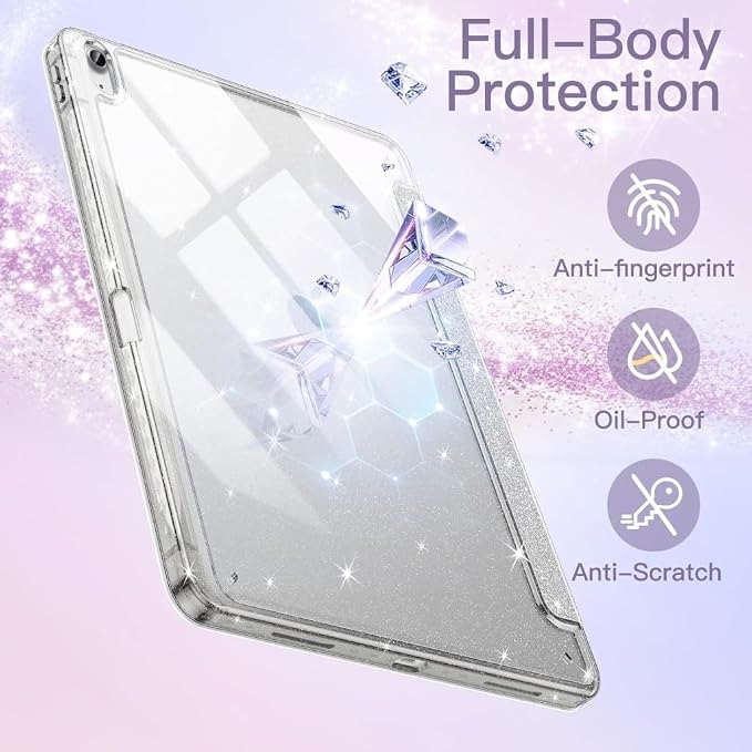 Samsung Galaxy Tab S10 FE+ Plus 13.1inç ile uyumlu Kılıf Grafiti Şeffaf Kalem Bölmeli X620 X626 Gümüş - Görsel 2