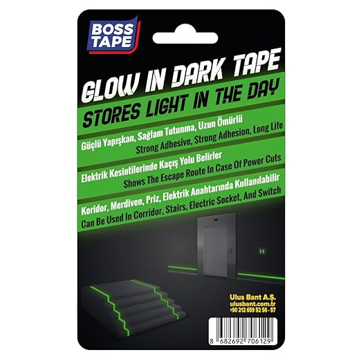 Tape Fosforlu Bant, 15mm x 5mt Boyut, Yesil - Görsel 3