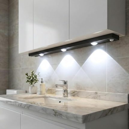 Sensörlü Ledli Gece Lambası, Parlaklık Ayarı Yapılabilir, 3000K-6000K, 3 Mod, Kablosuz, Merdiven Aydınlatması, USB Şarj Edilebilir Işık, LED Manyetik Lamba, Cata (Akasya - Siyah 40 Cm)