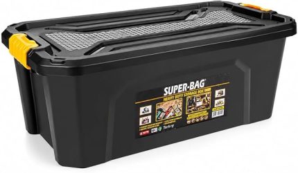 Bag 30 L Kapaklı Saklama Kutusu, Ağır Hizmet Plastik Depolama Kutusu, Çok Amaçlı Eşya Düzenleme ve Saklama Kabı, İstiflenebilir Dayanıklı Kutu, Ev Garaj Depo Kullanımı, ASR-4036