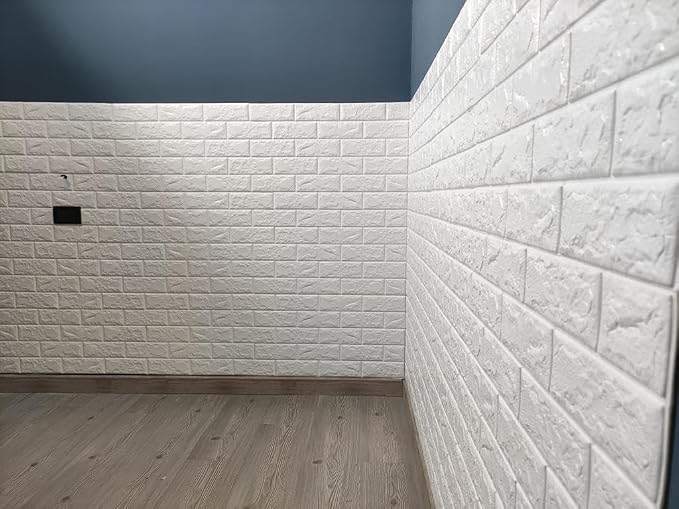 cm Beyaz Kendinden Yapışkanlı 3D Esnek Duvar Kağıdı Paneli - Görsel 4