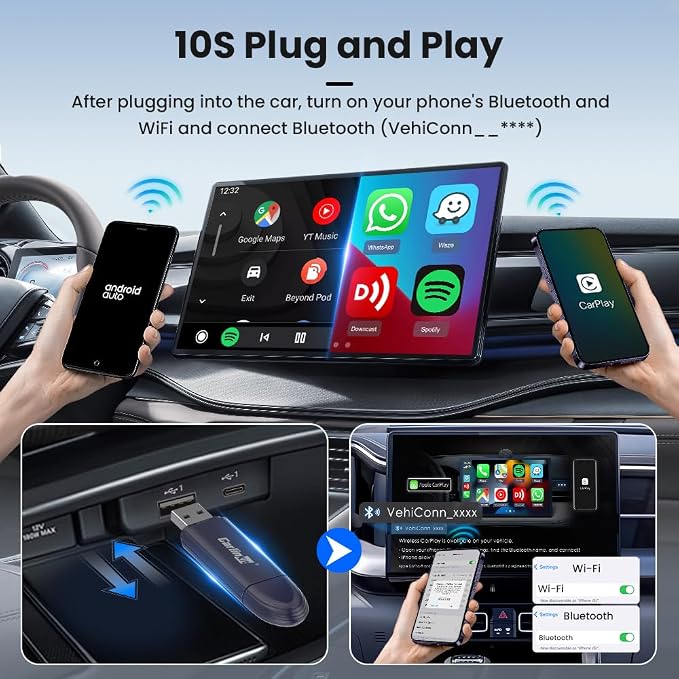 5.0 SE Pro Kablosuz Android Araç ve CarPlay Adaptörü, OEM Araçlar İçin Kabloluyu Kablosuza Dönüştür (Model Yılı: 2015 - 2026) Kablolu CarPlay ve Android Araçlarla Uyumlu - Görsel 2