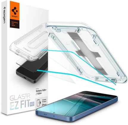 Galaxy S25 Plus / S24 Plus ile Uyumlu Kolay Kurulum Cam Ekran Koruyucu GLAS.tR EZ Fit HD (2 Adet) Şeffaf - AGL07432 (Spigen TR Garantili)
