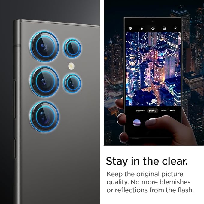 Galaxy S24 Ultra ile Uyumlu Kolay Kurulum Kamera Lens Camı Koruyucu GLAS.tR EZ Fit Optik Pro (2 Adet) Siyah - AGL07425 (Spigen TR Garantili) - Görsel 4