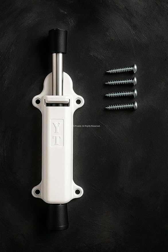 Kapı Stoperi, 4 Vida Dahil, Dayanıklı Metal, Kolay Montajlı, Modern Tasarımlı Kapı Tutucu, Estetik ve Ergonomik İç Mekan Aksesuarı (Beyaz) - Görsel 2