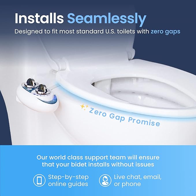 Bidet Neo 185 – kendi kendini temizleyen çift başlık – taze, elektriksiz su, mekanik bide tuvalet başlığı (mavi ve beyaz) - Görsel 4