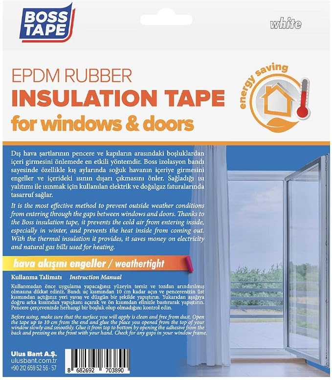 Tape EPDM Kauçuk Pencere Kapi Izolasyon Bandi, 5mm X 15mm X 5mt Boyut, Beyaz - Görsel 3