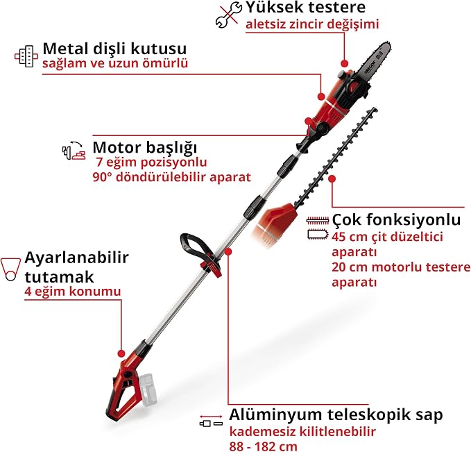 Akülü Çok Fonksiyonlu Budama GE-HC 18 Li T-Solo (2'si 1 arada çit budama ve motorlu testere, Oregon kılavuz, akü ve şarj cihazı dahil değildir) - 3410800 - Görsel 3