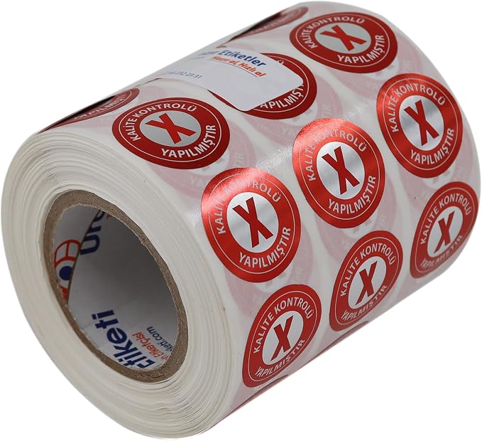 Metalize Kalite Kontrolü Yapılmıştır Ret Etiketi 25mm Çap 2500 Adet Yan Yana 3 lü - Görsel 5