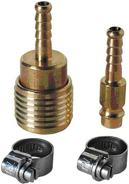 Hortum Bağlantı Seti, 4 parça 6 mm (Kompresör Aksesuarı, 4 parçalı set, 1x tek elle hızlı bağlantı parçası, 2x hortum kelepçesi dahil) - 4139500