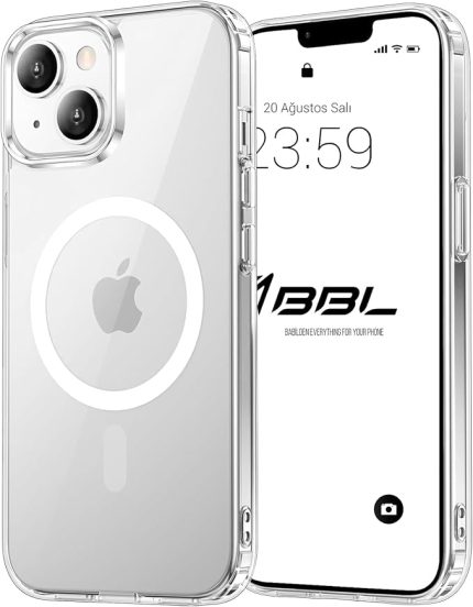 iPhone 13 İçin Kılıf Kamera Korumalı Magsafe İle Uyumlu Kablosuz Şarj Özellikli Şeffaf Telefon Kılıfı