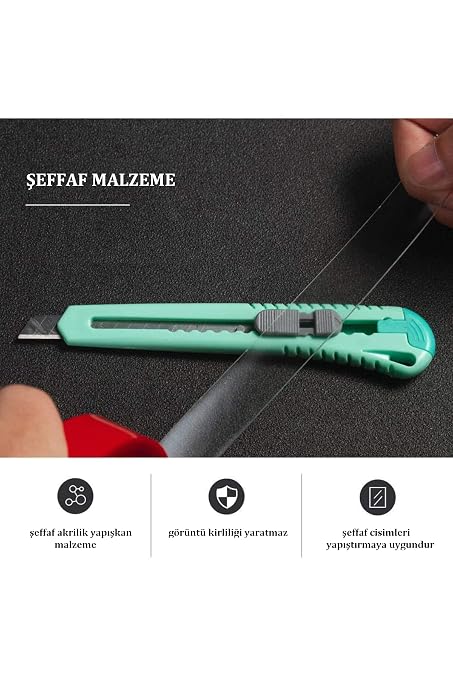 Taraflı Bant Şeffaf Silikonlu Su Geçirmez Akrilik Montaj Bandı (5 mt x 10 mm) - Görsel 3