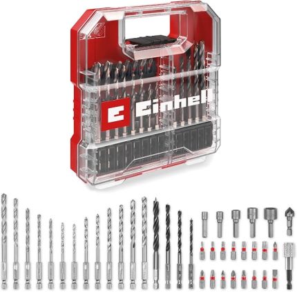 Einhell L-CASE 40 parçalı uç ve matkap seti (25 mm uçlar, hızlı değiştirilebilir uç tutucu, lokma anahtar, havşa, metal, beton ve ahşap matkap uçları, saklama kutusu dahil) - 49109053