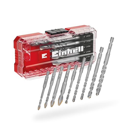 Einhell S-CASE 10 Parça Karbür Fayans Matkap Ucu Seti (Takım Çeliğinden Üretilmiştir, Özel Taşlanmış Karbür Plaka, Merkezleme Ucu, Çift Helis, E 6.3 Sap, Saklama Kutusu Dahil) - 49051410