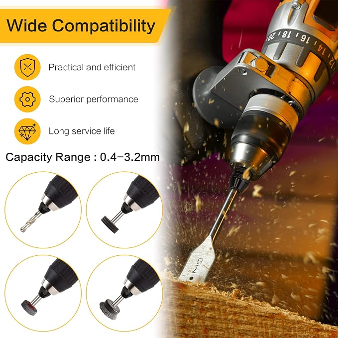 adet 4486 çok Chuck Dremel için 0.4-3.2mm çok hızlı değişim anahtarsız Chuck yedek aksesuarları Dremel 4486 döner araçları 4000 3000 395 8200 7700 - Görsel 5