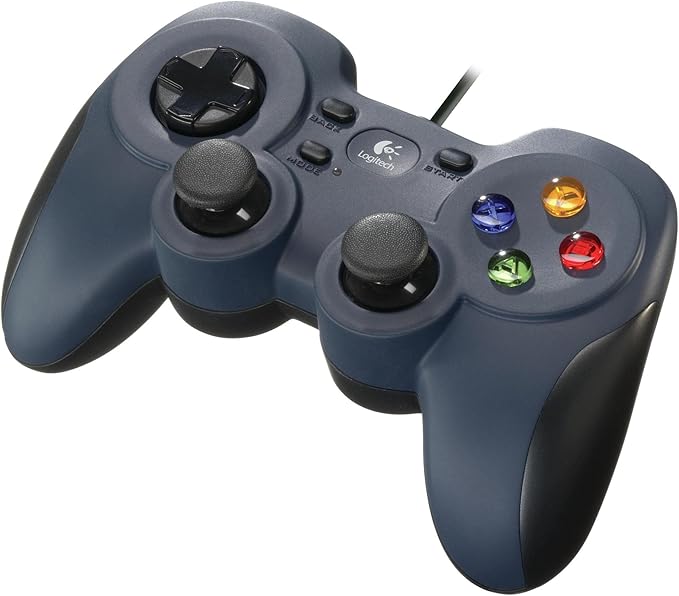 F310 Kablolu Gamepad, Özel 4 Düğmeli Hassas D-Pad, 1,8 m Kablo Uzunluğu, Lacivert | Controller, konsol düzeni, 4 tuşlu D-Pad, XInput/DirectInput, 1,8 m kablo, PC - mavi/gri