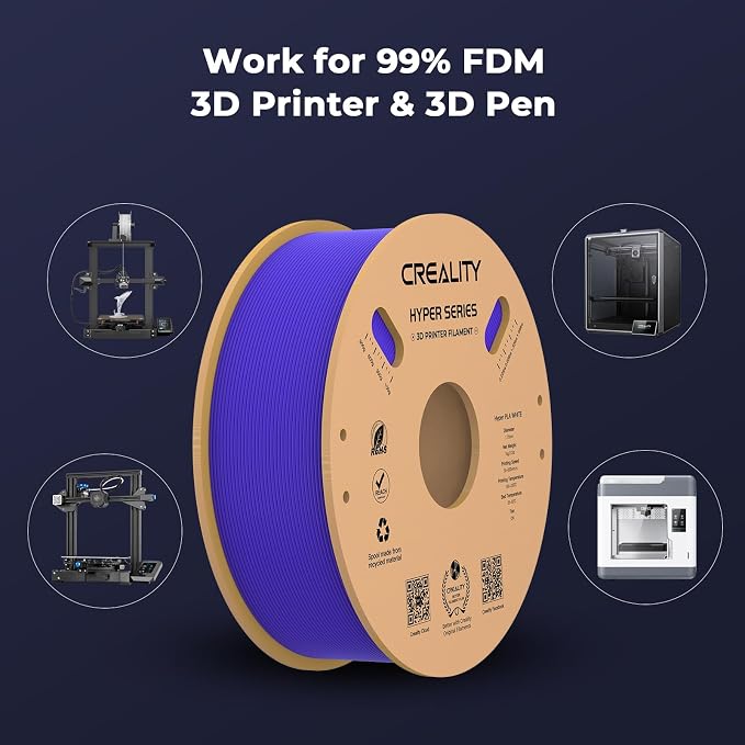 K1 Max/Ender 3 V3 SE/KE için Hyper PLA Filament Value Pack 1.75mm 2KG, Yüksek Hız 30-600mm/s için tasarlanmış PLA Filaman, Boyutsal Hassasiyet ± 0,03 mm (Beyaz+Siyah) - Görsel 5