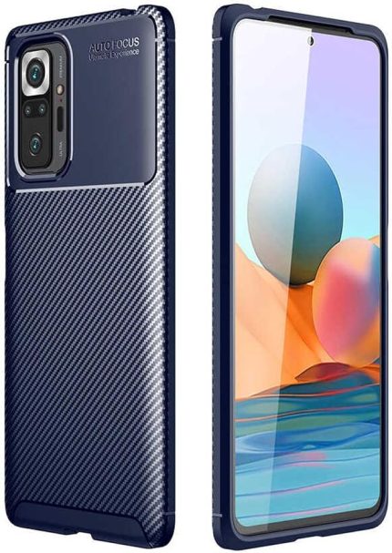 Xiaomi Redmi Note 10 Pro ile Uyumlu Kılıf Silikon Karbon İnce Esnek Lens Korumalı Tarz Mat Parmak İzi Bırakmayan Kapak Negro Lacivert