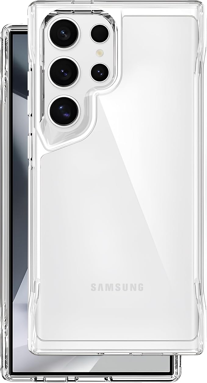 Samsung Galaxy S24 Ultra için Crystal Armor Serisi Şok Emici Yumuşak Silikon Kenar Arkası Sert Polikarbonat Darbeye Dayanıklı Şeffaf Kılıf (Galaxy S24 Ultra) - Görsel 2