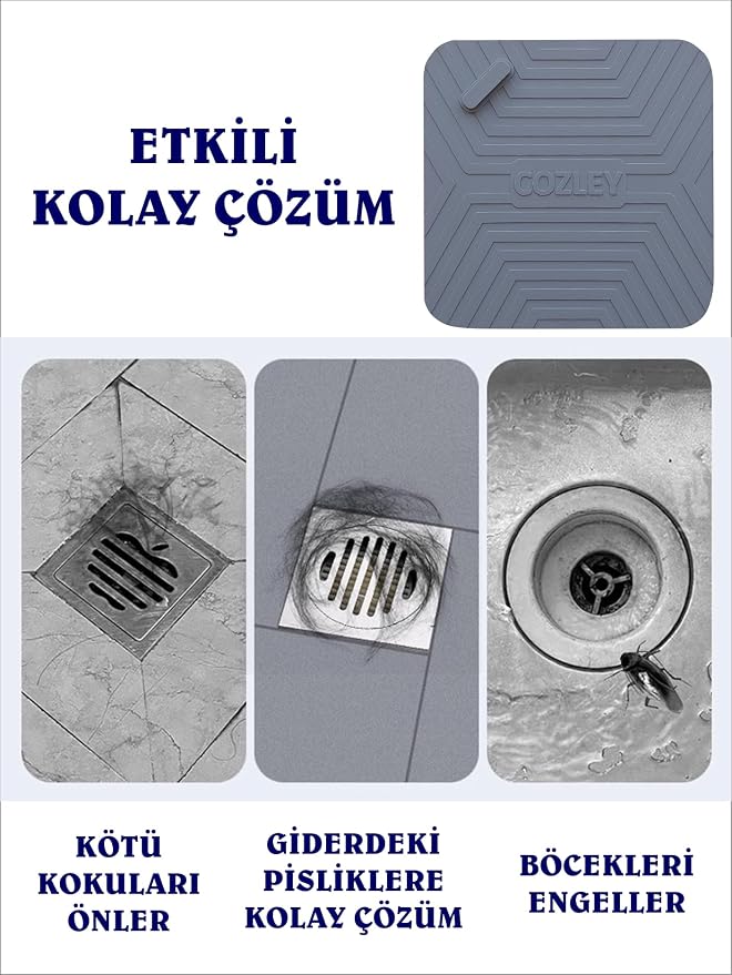 Önleyici Gider Kapağı 5'li Paket Balkon Gider Kapağı Banyo Mutfak Lavabo Balkon Gider Tıkacı Tıpası Kapağı Böcek Önleyici Drenaj Kapağı Gider Koruyucu - Görsel 3