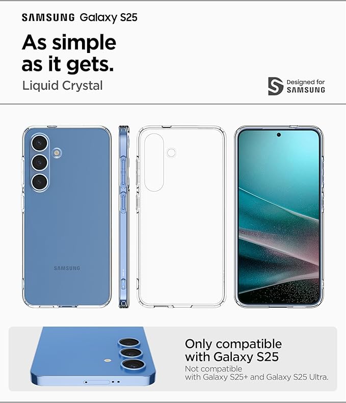 Galaxy S25 ile Uyumlu Kılıf Liquid Crystal Sararmaya Dayanıklı ince Şeffaf Kapak - ACS08995 (Spigen TR Garantili) - Görsel 2