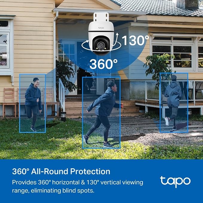C510W, 2K Dış Mekan Wi-Fi Güvenlik Kamerası, Hareket Tespit/Takibi, 360°, IP65 Su Geçirmez, Renkli Gece Görüşü, Çift Yönlü Ses, Bulut/Yerel Depolama, Sesli ve Işıklı Alarm - Görsel 4