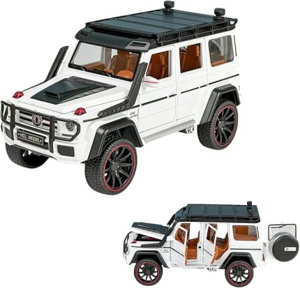 G Seri Arazi Aracı Die Cast Model Kutulu Buhar Atan Çek Bırak Full Fonksiyon Kapıları Açılan 1:22 Ölçek Model Araba Kutulu Koleksiyonluk Ürün (Beyaz)