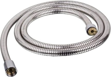 Duş Spirali Uzayan 200cm - 240cm. Çift Kenetli Banyo Duş Hortumu 54400, Krom Renk
