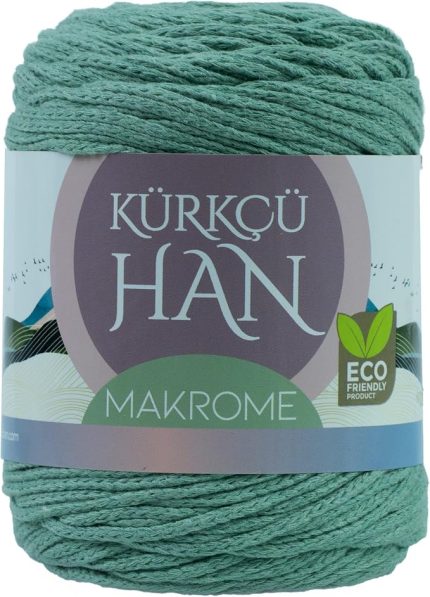 Makrome Ipi 3mm 200gr 120m,%85 Rejenere Pamuk Örgü Ipi - Açık Yeşil