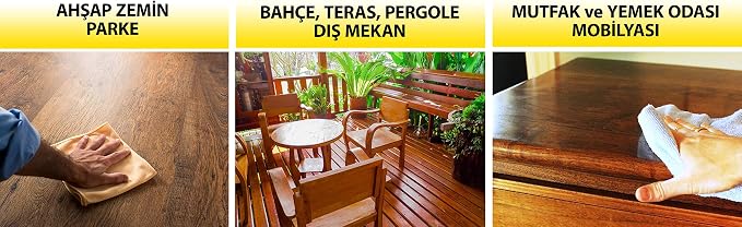 Doğal Ahşap Koruyucu Parlatıcı Vaks 250 ml Üstün Koruma + Mikrofiber Bez - Görsel 4